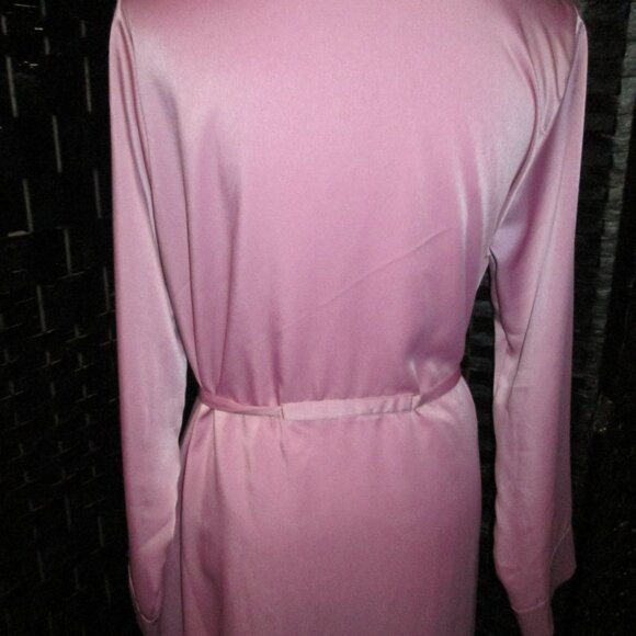 State of Day Notched Collar Crepe de Chine Self-Tie Robe Mauve Orchid NWT - Picture 7 of 7